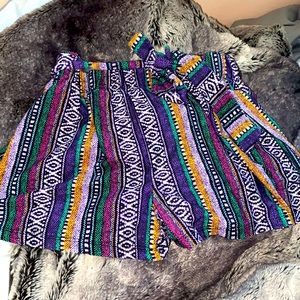 Boho summer shorts with tie